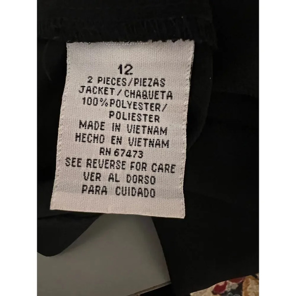 Danny&Nicole 12 Black shear pleatedlong sleeve enamel button front shirt blazer - Picture 8 of 9